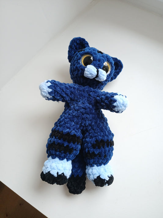 Peluche Chat Bleu Fait Main