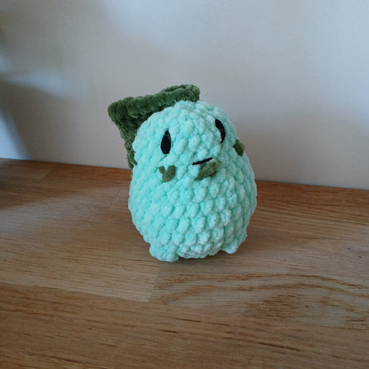 Mini peluche Germignon pokemon au crochet – fait main en laine chenille