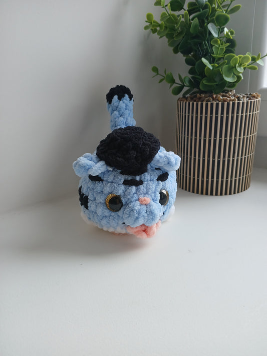 Peluche Petit Tigre Bleu – Fait Main au Crochet