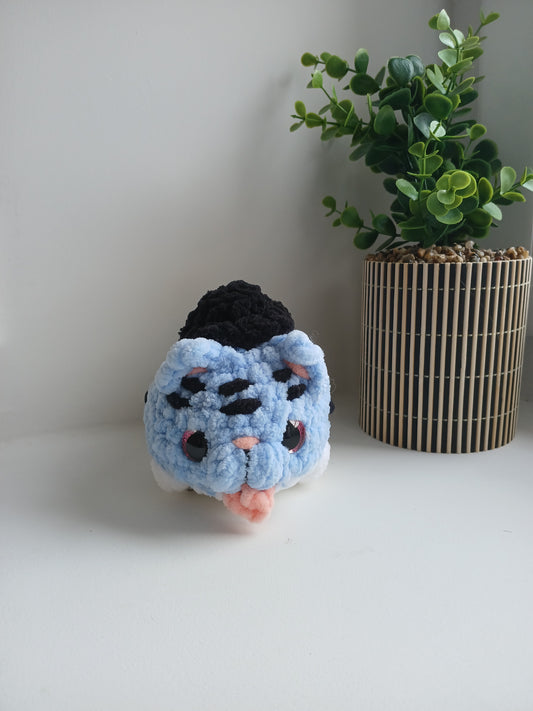 Peluche Petit Tigre Bleu – Fait main au crochet