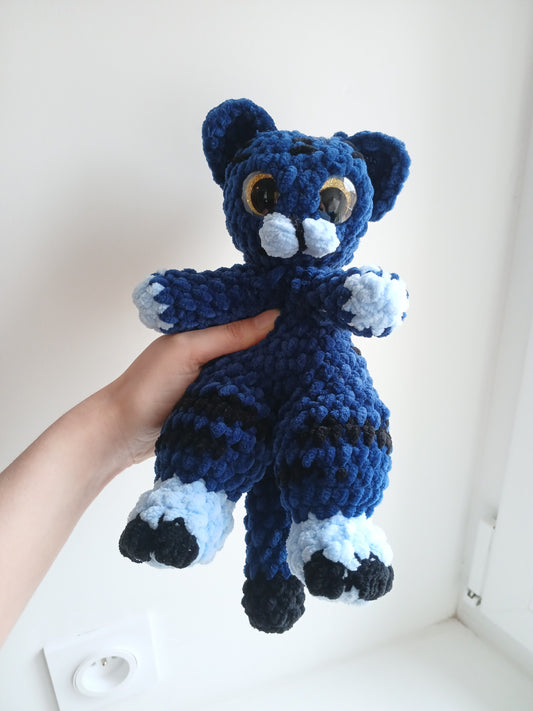 Peluche Chat Bleu Fait Main