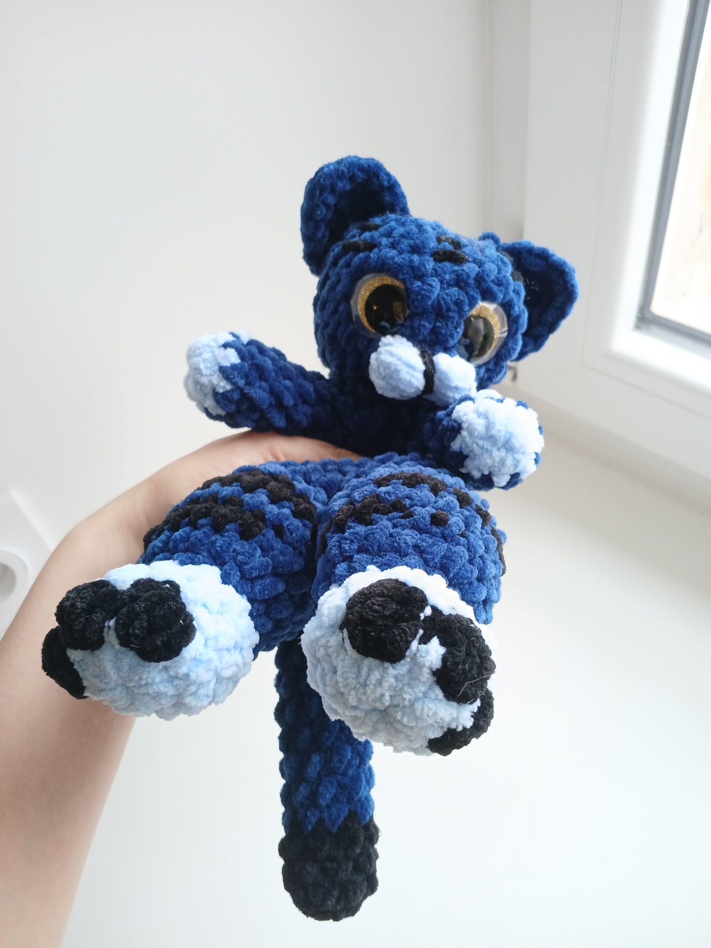 Peluche Chat Bleu Fait Main