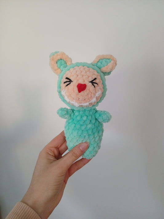 Peluche Labubu Vert – Fait Main au Crochet